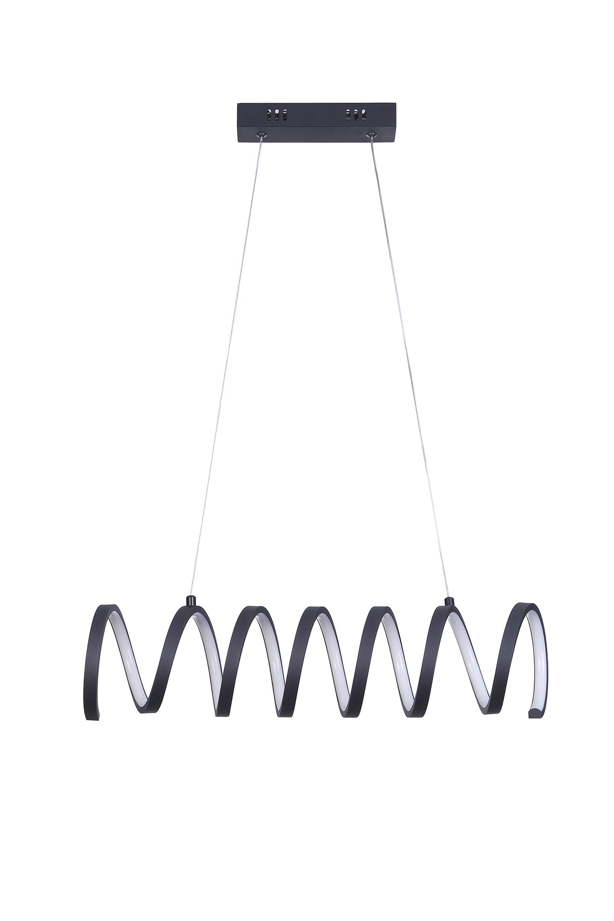 Matte Black Aluminum Spiral Loop LED Pendant Light