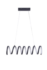 Matte Black Aluminum Spiral Loop LED Pendant Light