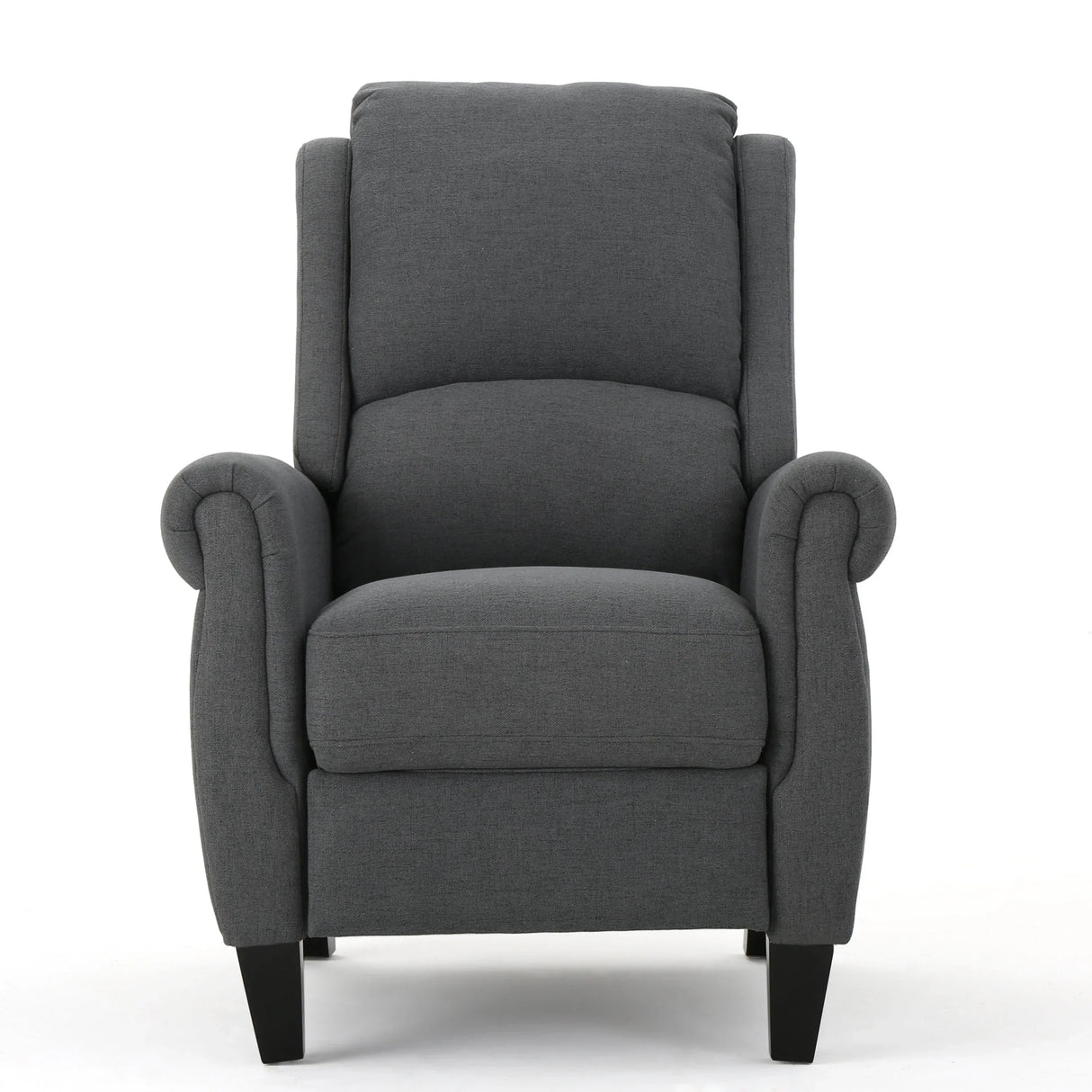 Charcoal Fabric Push Rack Recliner With Rubberwood Legs - Omega Lifestyles