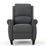 Charcoal Fabric Push Rack Recliner With Rubberwood Legs - Omega Lifestyles