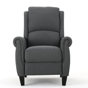 Charcoal Fabric Push Rack Recliner With Rubberwood Legs - Omega Lifestyles