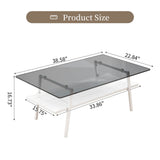 Set Of 3 Modern Tempered Glass Coffee End Tables - Sleep Galleria