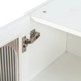 Arched Glass Door Floating Wall Cabinet With Shelves - Omega Lifestyles