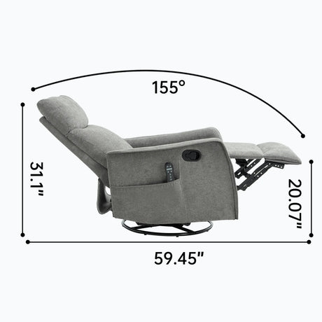 Heat Massage Recliner Chair With Swivel Rocker And Lumbar Heat - Omega Lifestyles