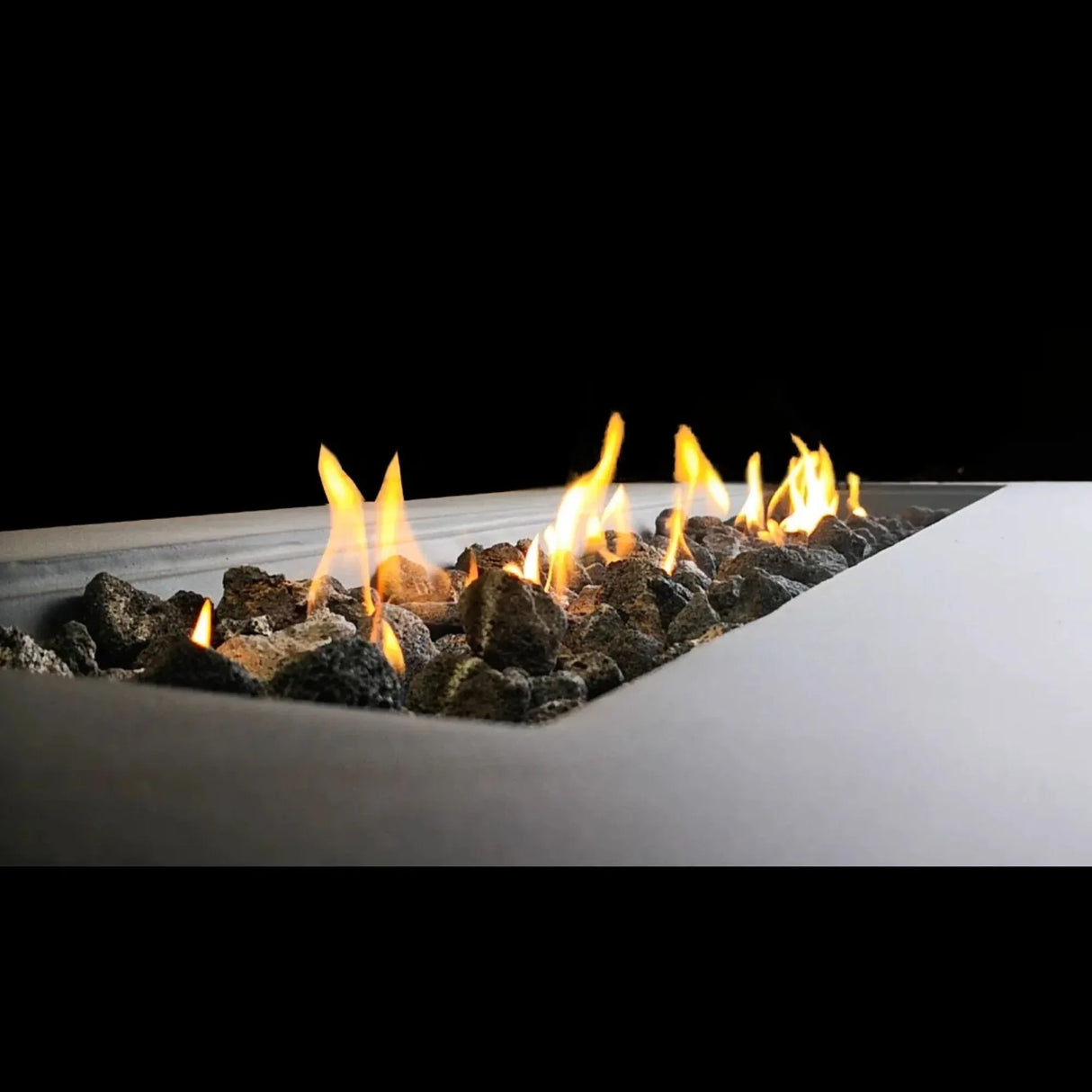 Modern Concrete Weather-Resistant Propane Outdoor Fire Pit Table - Omega Lifestyles