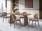 Walnut Finish Rectangular Synthetic Wood Dining Table - Omega Lifestyles