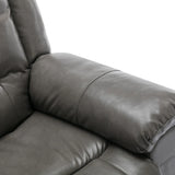 Grey Manual Recliner Chair With Storage Box And Cup Holders - Omega Lifestyles