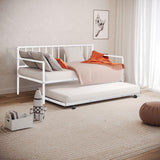 Full Contemporary White Metal Daybed With Trundle - Omega Lifestyles