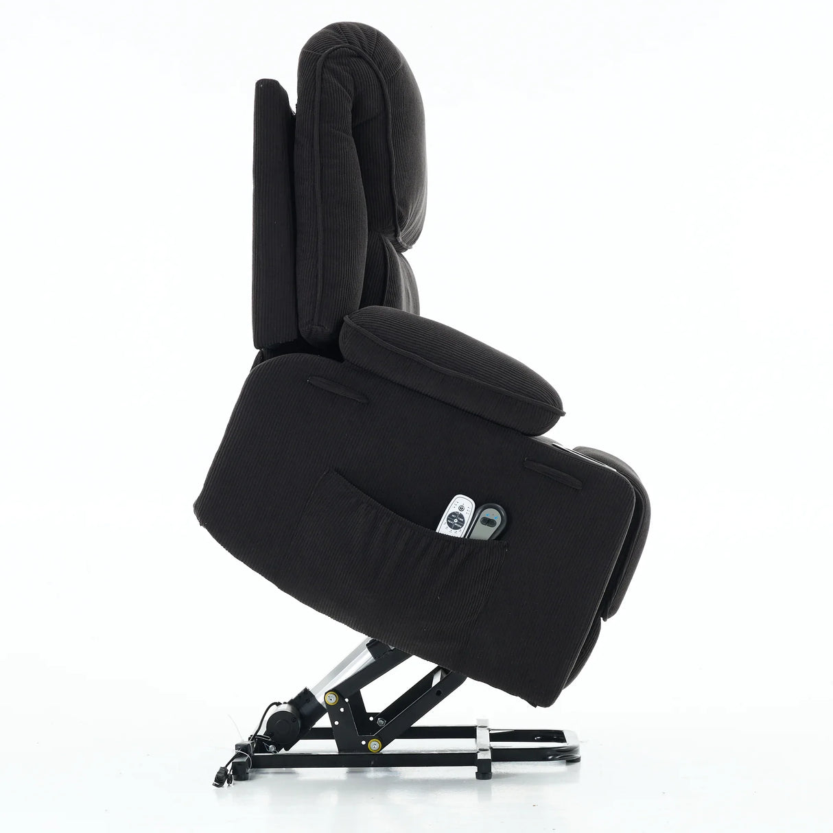 Medium-Firm Corduroy Remote-Controlled Heating Massage Recliner - Omega Lifestyles