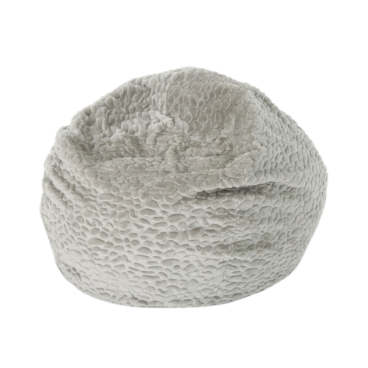 Rounded Faux Fur Foam Filled Bean Bag Chair - Omega Lifestyles