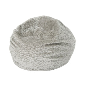 Rounded Faux Fur Foam Filled Bean Bag Chair - Omega Lifestyles