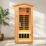 Far Infrared Old Fir Outdoor One-Person Sauna Room - Omega Lifestyles