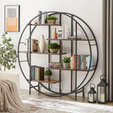 Rustic Brown Vintage Industrial 5-Tier Storage Rack - Omega Lifestyles