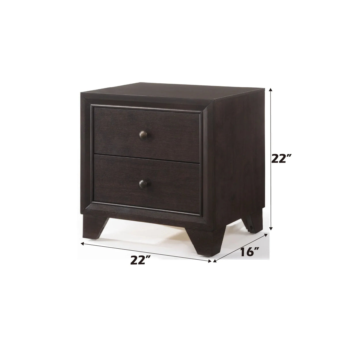 Espresso Synthetic Wood 2-Drawer Nightstand - Omega Lifestyles