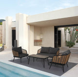 4-Piece PE Rattan Wicker Patio Sofa Set - Omega Lifestyles