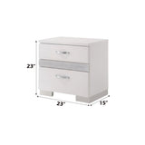 Modern White Synthetic Wood Nightstand With Jewelry Drawer - Omega Lifestyles