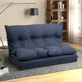 Navy Blue Multi-Functional Adjustable Floor Sofa Chaise Lounge - Omega Lifestyles