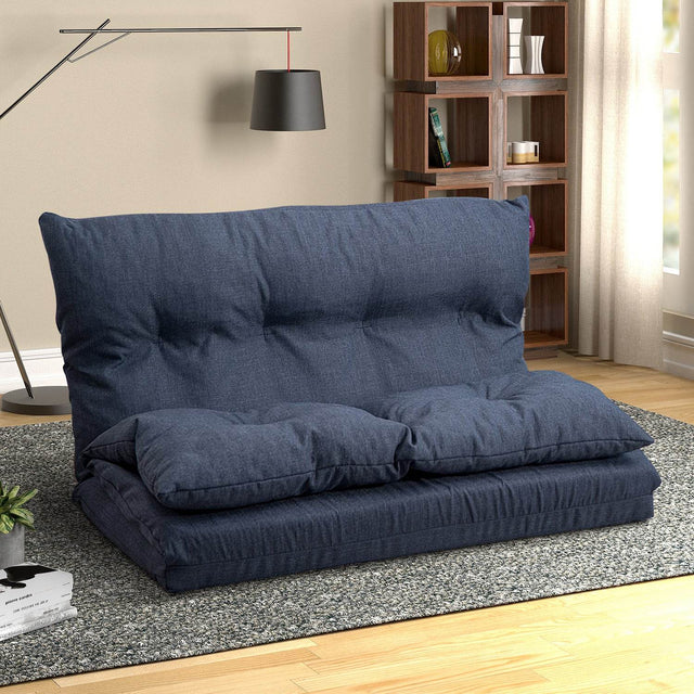 Navy Blue Multi-Functional Adjustable Floor Sofa Chaise Lounge - Omega Lifestyles
