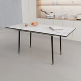 Expandable MDF Dining Table Set With Cushioned Armless Chairs - Omega Lifestyles