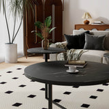 Modern Round Coffee Table With Faux Marble Shelves - Sleep Galleria