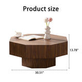 Modern Walnut Round Coffee Table 31-Inch Diameter - Sleep Galleria