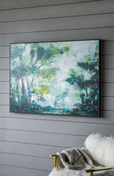 Edward Multicolor Forest Landscape Wood Wall Art 47x35 Inch - Omega Lifestyles