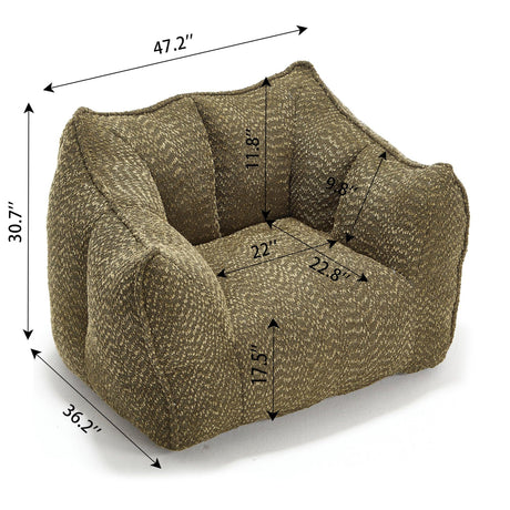 Chenille Bean Bag Chair With Resilient Foam - Omega Lifestyles