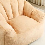 High Density Foam Brown Faux Fur Beanbag Chair - Omega Lifestyles