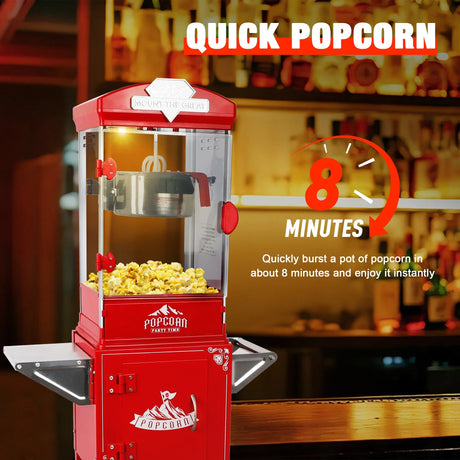 Portable 10 Oz Kettle Popcorn Machine With Cart - Omega Lifestyles