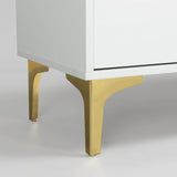 Antique White Particle Board TV Stand Console With LED Lights - Omega Lifestyles