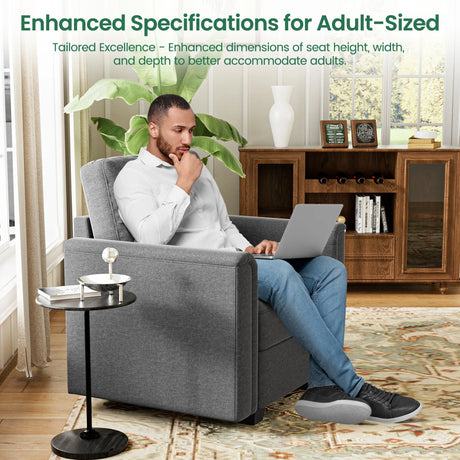 Modern Curved Arm Memory Foam Single Sofa Chair - Omega Lifestyles