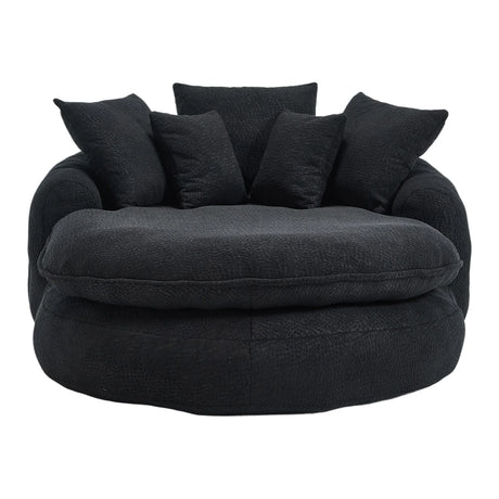 Oversized Chenille Memory Foam Bean Bag Sofa With Pillows - Omega Lifestyles