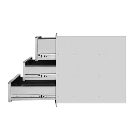 Stainless Steel Outdoor Kitchen Triple Drawer Cabinet - Omega Lifestyles