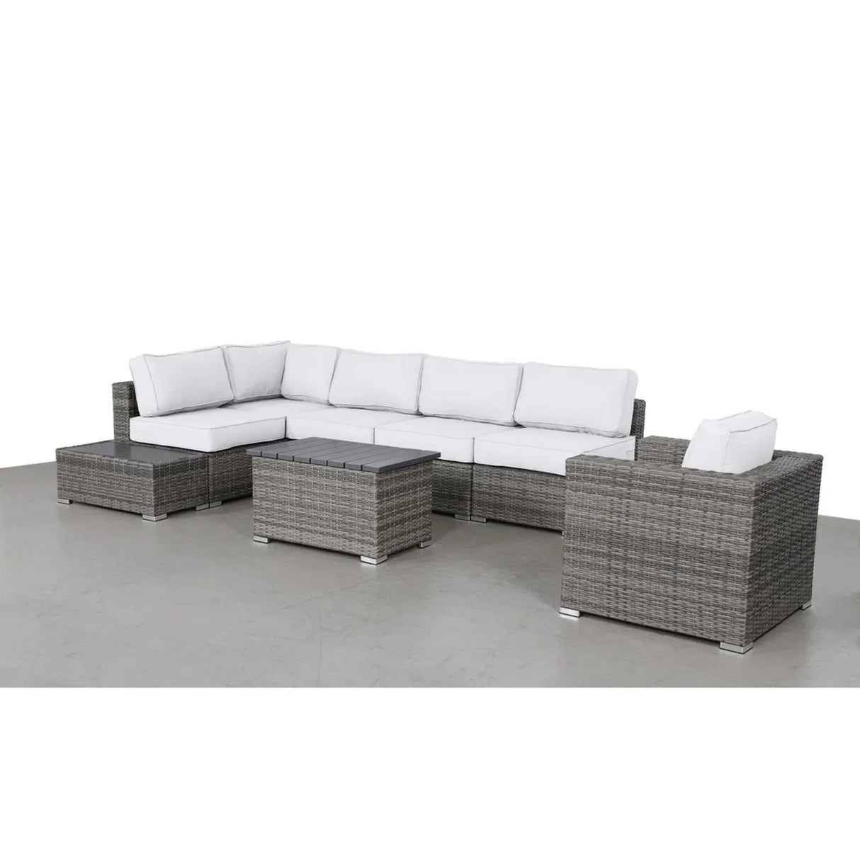 Modern Weather-Resistant 9-Piece Wicker Outdoor Seating Set - Omega Lifestyles