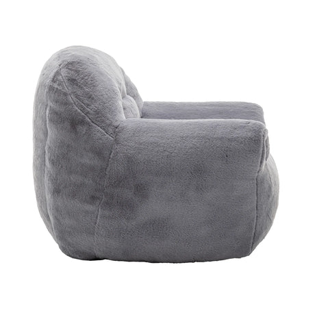 Comfy Faux Fur Bean Bag Chair With Back Support - Omega Lifestyles