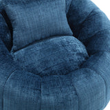 Chenille Foam Filled Ergonomic Round Chair With Ottoman - Omega Lifestyles