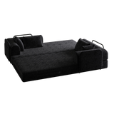 Convertible Chenille Sleeper Sofa Bed With Storage Pocket - Omega Lifestyles