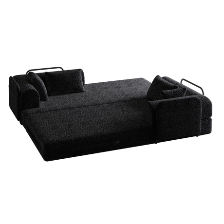 Convertible Chenille Sleeper Sofa Bed With Storage Pocket - Omega Lifestyles