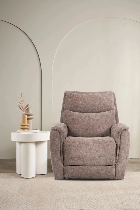Manual Swivel Chenille Fabric Recliner With Chrome Lever - Omega Lifestyles