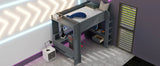 Full Wood Gaming Loft Bed Frame With Desk LED Charging Station - Omega Lifestyles