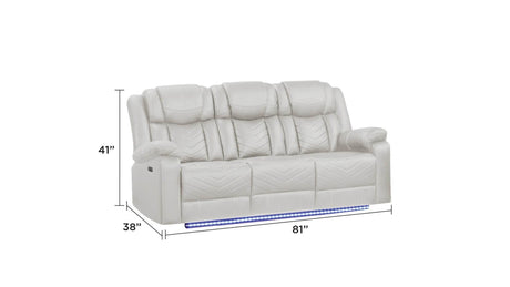 Modern Faux Leather Power Recliner Sofa With USB Ports - Omega Lifestyles