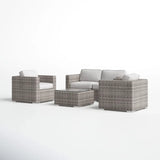 5-Piece Outdoor Weather-Resistant Wicker Sectional Seating Set - Omega Lifestyles