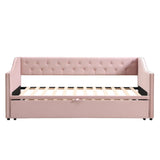 Twin Upholstered Velvet Daybed With Pop Up Trundle - Omega Lifestyles
