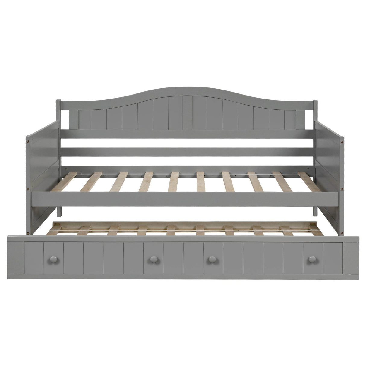 Twin Solid Wood Daybed With Trundle Gray - Omega Lifestyles