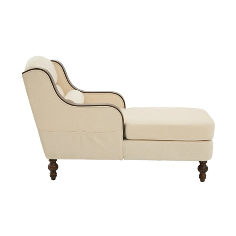 Beige Chenille Upholstered Wide Seat Lounge Chair - Omega Lifestyles
