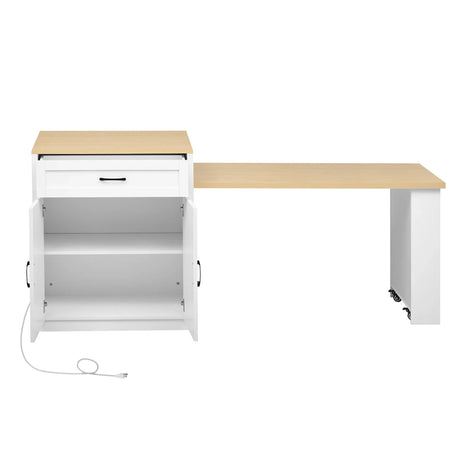 Extendable Kitchen Island With Dining Table Storage - Omega Lifestyles