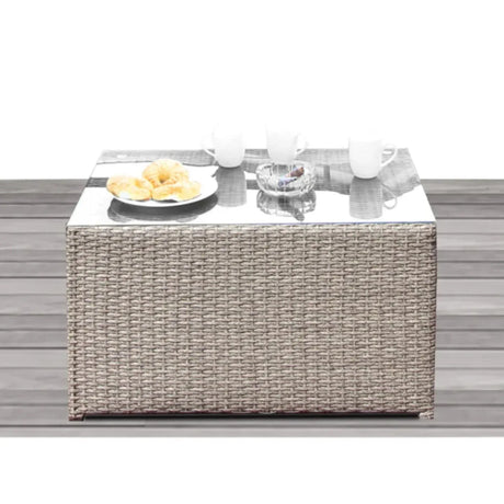 Handcrafted Wicker Coffee Table With Tempered Glass - Omega Lifestyles