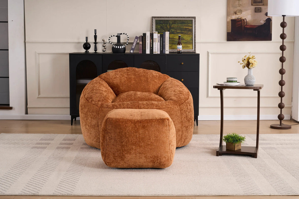 Extra Soft Chenille Memory Foam Bean Bag Chair - Omega Lifestyles