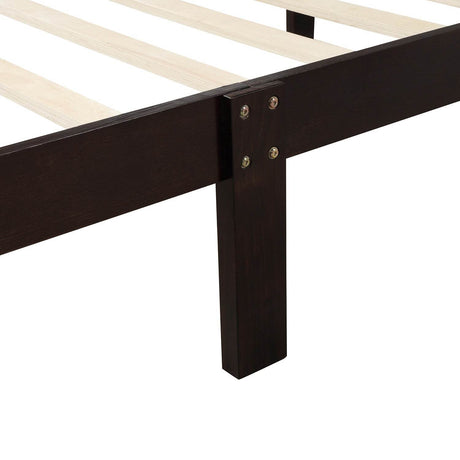 Twin Solid Wood Sleigh Platform Bed Frame With Headboard - Omega Lifestyles