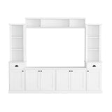 Minimalist White Particle Board Adjustable Height TV Stand - Omega Lifestyles